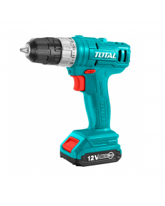 Trapano avvitatore con Voltaggio: 12V; Velocità a vuoto: 0-600 giri/min; Coppia di Serraggio: 20Nm; Mandrino da 0,8-10 mm; Con luce di lavoro a LED; Indicatore di carica della batteria; Batterie agli ioni di litio da 12V 1.5Ah;  Include:1 batteria. Carica
