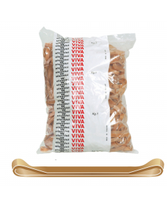 Sacchetto da 1kg di elastici in gomma naturale (caucciù) da 8mm di larghezza.