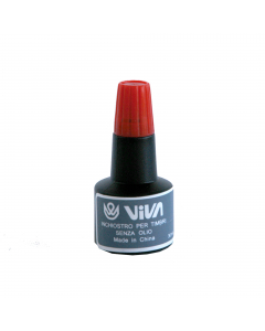 Inchiostro per cuscinetti in flacone di plastica da 30gr. A base alcool. Colore: Rosso.