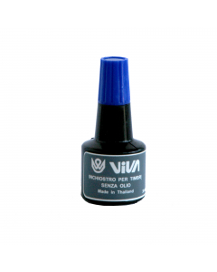 Inchiostro per cuscinetti in flacone di plastica da 30gr. A base alcool. Colore: Blu.