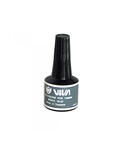 Inchiostro per cuscinetti in flacone di plastica da 30gr. A base alcool. Colore: Nero.