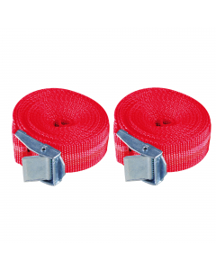 Cinghie con fibia in metallo. Per carichi fino a 250kg.  Dimensioni: 25mm x 2,5mt.