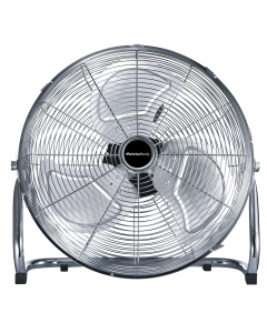 Ventilatore industriale ultra potente con 3 pale in metallo Ø 45cm.Griglia di protezione. Alimentazione: 220-240V - 50Hz. Potenza: 90W. Colore: cromo. Peso: 3,9kg.  Dimensioni: 53,5 x 50 x 17cm.