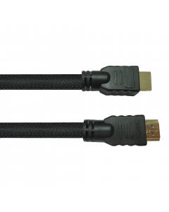 Cavo hdmi alta velocità con ethernet. Rivestimento in nylon tramato, versione 2.0, arc. compatibile uhd 2160p, 4k, 3d. Segnale Video TV ad interfaccia multimediale ad alta definizione 1.4 1080P. Connettori dorati Hdmi. Colore Nero. Confezione Blister. Lun