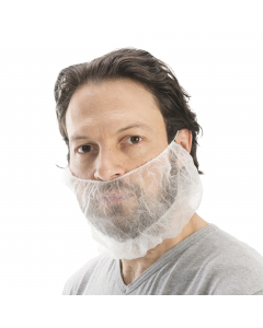 Copribarba in PLP, 12 gr/m2. Elastico nucale. Anatomico. DPI I categoria. Taglia unica.