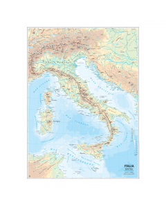 Cartina scolastica murale fisico/politica. plastificazione antiriflesso . Aste di supporto in plastica. Scala 1:1.125.000. f.to 97x134cm