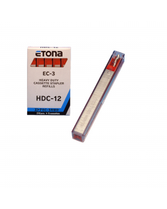 Pratici da utilizzare con la cucitrice ETONA EC-3, immediata individuazione del caricatore più idoneo per i diversi spessori di cucitura grazie al colore di riferimento del caricatore (diverso per ciascuna misura di punti) richiamato pure sulla base della