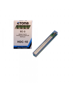 Pratici da utilizzare con la cucitrice ETONA EC-3, immediata individuazione del caricatore più idoneo per i diversi spessori di cucitura grazie al colore di riferimento del caricatore (diverso per ciascuna misura di punti) richiamato pure sulla base della