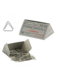 Fermagli in acciaio inox 100% dalla particolare forma triangolare che permette di sfogliare le pagine con facilità. Dimensione 21x20mm. Filo diametro 1mm.