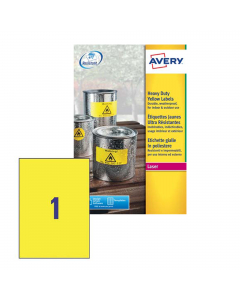 Etichette gialle in poliestere extra resistenti, adatte ad essere utilizzate in ambienti esterni. Ideali per avvertenze ed istruzioni su macchinari e attrezzature tecniche, oppure per contrassegnare oggetti ogni volta in cui si necessiti di un materiale m