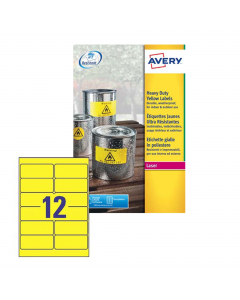 Etichette gialle in poliestere extra resistenti, adatte ad essere utilizzate in ambienti esterni. Ideali per avvertenze ed istruzioni su macchinari e attrezzature tecniche, oppure per contrassegnare oggetti ogni volta in cui si necessiti di un materiale m