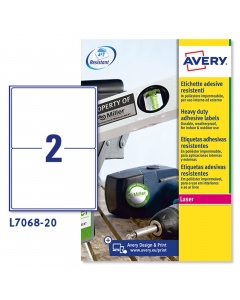 Etichette in poliestere bianco. Etichette in poliestere, resistono all'acqua, allo sporco, agli strappi e ai raggi UV, alle temperature da -20°C a +80°C. Possono essere applicate su metallo, vetro, plastica e legno. Ideali per uso esterno. Alcuni formati 