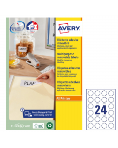 Etichette adesive rotonde con adesivo rimovibile. Aderiscono perfettamente sulle superfici e si rimuovono facilmente senza lasciare nessun residuo di colla. Perfette come chiudi pacco e per sigillare i contenitori del cibo d’asporto con il logo dell’azien